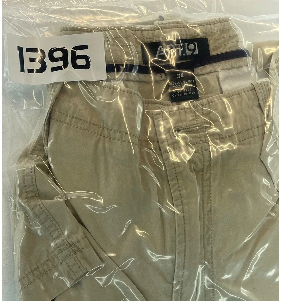 Apt. 9 Mens Cargo Shorts Size 34‎ Beige 100% Cotton Casual Summer Outdoors